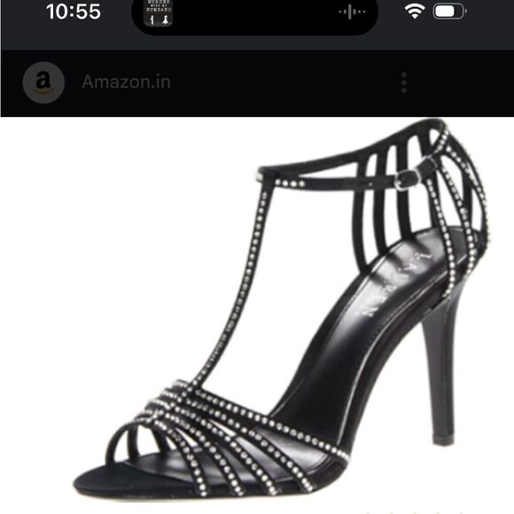 Ralph Lauren Shoes - Ralph Lauren black silver rhinestone embellished heel sandal heel 9.5